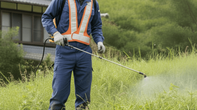草刈り＋除草剤で根から枯らすプラン